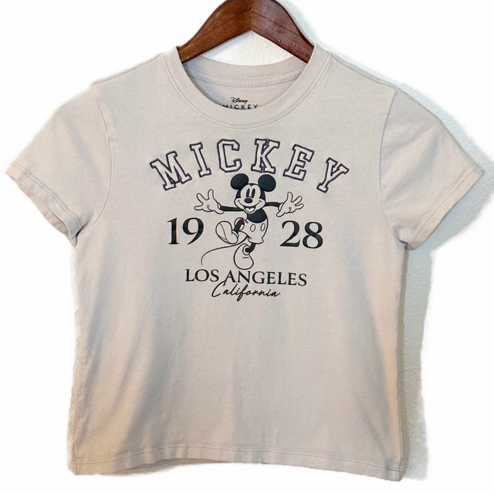 Disney Cream Mickey Mouse Los Angeles Tee Size XS Juniors